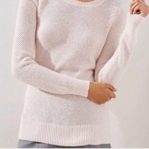 Loft Blush Knit Cotton Sweater - Picture 2 of 9